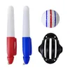 Golf Ball Liner Triple Line with 2 Marker Pen Color Blue Red Putting Position Aids Line Marker Drop Ship277J