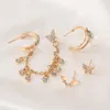 Dangle Earrings Kotik 4 زوج/مجموعة Brincos الأنثى Rhinestone مجموعة ذهبية لون الكريستال الفراشة قطرة للنساء المجوهرات أزياء