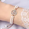 Strand Vintage OM Reiki Symbool Wit Natuursteen Boeddhistisch Gebed Gevlochten Armband Yoga Vriendschap Meditatie Sieraden