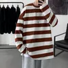 T-shirt da uomo Privathinker Harajuku T-shirt a righe per uomo T-shirt oversize Uomo T-shirt manica lunga casual Donna Pullover allentati Top 5XL 220905