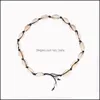 Pendant Necklaces Conch Seashell Bracelet Women Jewelry Summer Beach Shell Choker Bohemian Rope Cowrie Beaded Necklace Handm Lulubaby Dh1Bd