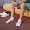 Athletic Socks Toe Men Five Fingers Breathable Cotton Cycling Sock Sport Running Solid Color Black White Grey Calcetines L220905