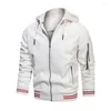 Men's Jackets White Leather Jacket Men Autumn Winter Hooded Biker PU Coat With Hood Fashion Clothing Casual