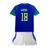 espnsport 22 Brazil Kids Kit Soccer Jersey PAULINHO MARQUINHOS GABRIEL LODI BRUNO G. JESUS RODRYGO 23 24 Home Football Shirts Uniforms