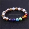 Bedelarmbanden 7 chakra's mannen armband gefacetteerde streep agaat tijger oogsteen kralen armbanden yoga hand string dames juweel dhseller2010 dhkla