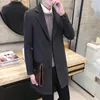 Men's Trench Coats Men's Warm Slim-fitting Pockets Jacket Temperament Coat Slim Home/family