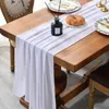 Table Runner Long Chiffon Luxury Solid Color For Wedding Party Christmas Banquets Bridal Home Arches Cake Decoration 220902