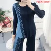 Tute da donna 2022 Spring Miyake Fold Suit Fashion Style Loose Larg Size Set in due pezzi Pieghe Dresy Damskie Tuta da donna Ensemble