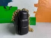 أكياس Venetas Bottegas 22 توفو وسادة سلسلة حقيبة من جلد الغنم الأصلي يدوية المنسوجة للسيدات الذهب الكتف المحمول
