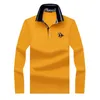 Erkek Polos Sonbahar Yakası Uzun Kollu Tshirt düz renkli polo gömlek gevşek büyük iş rahat alt Paul 220905