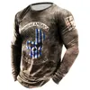 T-shirts pour hommes Vintage Imprimer Tshirt 3D Templar Chemise US À Manches Longues Street Hip Hop Lâche Col Ras Du Cou Automne Top Plus Taille Hommes Pull Vêtements 220905