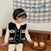 Weste Kleinkind Baby Mädchen Gestrickte Weste Mantel Kinder Blumen Stickerei V-ausschnitt Weste Mode Mädchen Outwear Ärmellose Strickjacke 220905