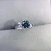 Bagues en grappe 1.0 CT Bague en diamant Mosan multicolore noir VVS1 Clarté GRA crée des bijoux de boutique de luxe de style fiançailles pour femmes