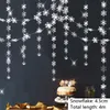 Décorations de noël joyeux flocon de neige blanc hiver pays des merveilles décor de fête 3D papier argent suspendus guirlandes bannières