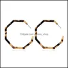 Dangle Kronleuchter Acrylohrringe Hoop Leichtes Harz Geometrische Octagon Statement Stud Bohemian Mode Schmuck Drop Lieferung 202 DHWRM