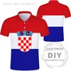 Polos Chorwacja Koszula DIY DZIECKA Niestandardowa nazwa HRV Nation Flag Chorwacki kraj Hrvatska Republika druk po logo odzież