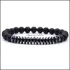 Perles Strands Stone Bracelet Black Men 8Mm Beads Set And Women Healing Energy Handmade Jewelry Drop Delivery 2021 Brace Dhseller2010 Dhixj