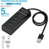 Hub de alta velocidade 4 Porta USB 3.0 Expansão de divisor múltiplo para desktop Adaptador de laptop PC Hubs 4ports U Carregador de teclado em disco