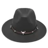 Kvinnors Panama Hat Wide Brim Fedora Trilby Costume Cap w/Handbearbetat band för Halloween Masquerade Birthday Party