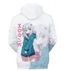 Hoodies masculinos novidade criativa bslnxnma eromanga sensei kawaii 3d moletom com capuz casual masculino/feminino pullovers anime crianças