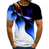 Men's T Shirts Fashion summer t-shirt men's 3D Eagle print T-shirt breathable street style stitching size 6XL 220905