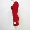 röd tofs blingbling långärmad sexiga klänningar höstfest aftonklubb bandage bodycon blyerts klänning ys3226
