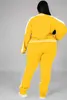 نساء زائد الحجم المسارات CM. Yaya Plus Size L-5XL Sweatsuit Women Tet Sweatshirt kogger pants وضعت لعبة Tracksuit نشطة من قطعتين مجموعة جيوب رياضية L220905