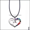 Подвесные ожерелья семицвета поток в форме сердца в форме сердца лучший подарок для вашего любимого в День Святого Валентина.