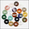 Charms 18mm natursten Säkerhetsknapp Charms Quartz Crystal Amethyst Donut Pendants Diy Jewelry Making Necklace Access DHSeller2010 DHJJK