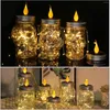 سلاسل شمسية LED FARY FARY LIGHT Outdoor Mason Jars Bottle String 20 2M Garland Candle Lighting Garden Wedding Decord Decord