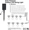 Luces de jardín solar S14 33ft luces de cuerda al aire libre al aire libre solar
