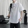 Erkek Polos M-5XL PLUS BOYUTLAR Klasik Fit Kısa Kollu Yumuşak Pamuk Gömlek Düz Renk Yaz Stretwear Giyim Koreli