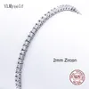 Bijoux Fine Classic 15 21cm Bracelets de tennis Real 925 Jewelry 2 3 4mm 5a Zironia Bracelet de luxe ￩ternel de luxe en argent sterling