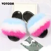 Slipper Kids Slippers Real Slides Child енот еновый енот домашний флейп Flip Boy Furry Flat Sandal