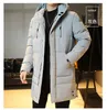 Mentes Down Parkas hommes hiver longs chauds épais hotte parkas veste manteau masculin devanture des tenues de poche au vent classiques plus taille 220902