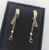 2022 Toppkvalitet Charm Drop Earring med diamant- och naturskalpärlor i 18K Gold Plated Have Box Stamp PS7132A2114