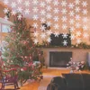 Décorations de Noël Décoration Guirlandes de papier de flocon de neige DIY Bannière suspendue pour la maison Chambre Fête d'anniversaire Décor Fournitures Ornements