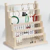 Jewelry Pouches Wood Earring Stand Holder Display Rack Tiered Packaging