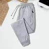 Calça masculina calça longa bolsos de zíper soltos BONTES MEN MEN TORNO INICIADO