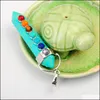 Medaillons Joyagift Natürlicher Türkis-Edelstein-Hexaeder-Pendel-Anhänger mit 7-Chakra-Kristall für Frauen-Schmuck-Geschenk-Tropfen Dhseller2010 Dhp6G