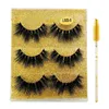 Soft Light Thick False Eyelashes 3 Pairs Set with Brush Curly Crisscross Reusable Hand Made Multilayer Fake Lashes Extensions Easy to Wear DHL