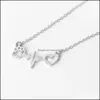 Pendentif Colliers Amour Ours Patte Chien Empreinte Ecg Coeur Battre Collier Femmes Bling Clavicule Chaîne Bijoux Cadeau Drop Delivery 2021 Cou Dhuna