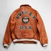 Casual Sports Lychee Pattern Leather Flight Suit Jackets Men European and American Lapel Neck Sheepskin Leather Jacket