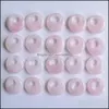 Charms 18Mm Natural Stone Crystals Gogo Donut Charms Rose Quartz Pendants Beads For Jewelry Making Wholesale Drop Delive Dhseller2010 Dhxak