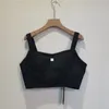 Luksusowe damskie projektant Camis Black Cropped Tops Bez rękawów