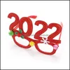 Decorazione per feste Glitter Decorazione per occhiali di Natale 2022 Cornice per vacanze in vetro Decorazioni per la casa di Natale Regali Consegna a goccia 2021 Giardino Dhnr7