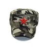 Basker Simple Classic Camouflage Men Five Stars 3D broderi Militär Caps Army Cadet Hats Cotton Justerbar platt topp Cap
