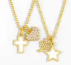Ювелирные ожерелья подвески Cross Heart Star o Цепное ожерелье циркония