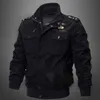 Vestes pour hommes Printemps et automne Veste militaire Homme Coton Collier de lavage à l'eau Pilote Grande taille Plus Velours Jeunesse d'hiver 220905