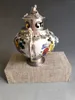 Duftlampen Antique Art Collection Handwerk chinesische alte handgefertigte tibetische Silberporzellan -Weihrauchbrenner Home Dekoration Censer